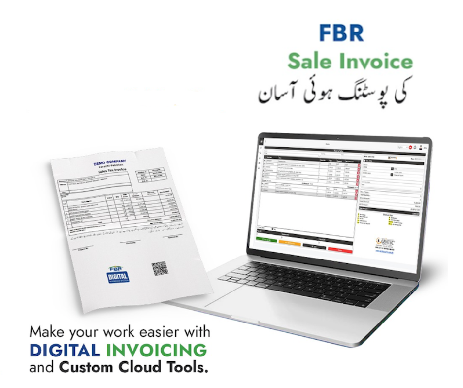 FBR sale invoice posting made easy — POS and printed tax invoice with QR