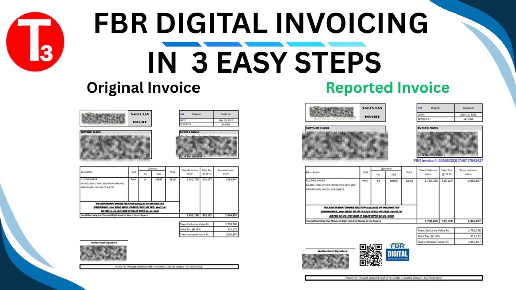 FBR digital invoicing in three easy steps — original vs reported invoice